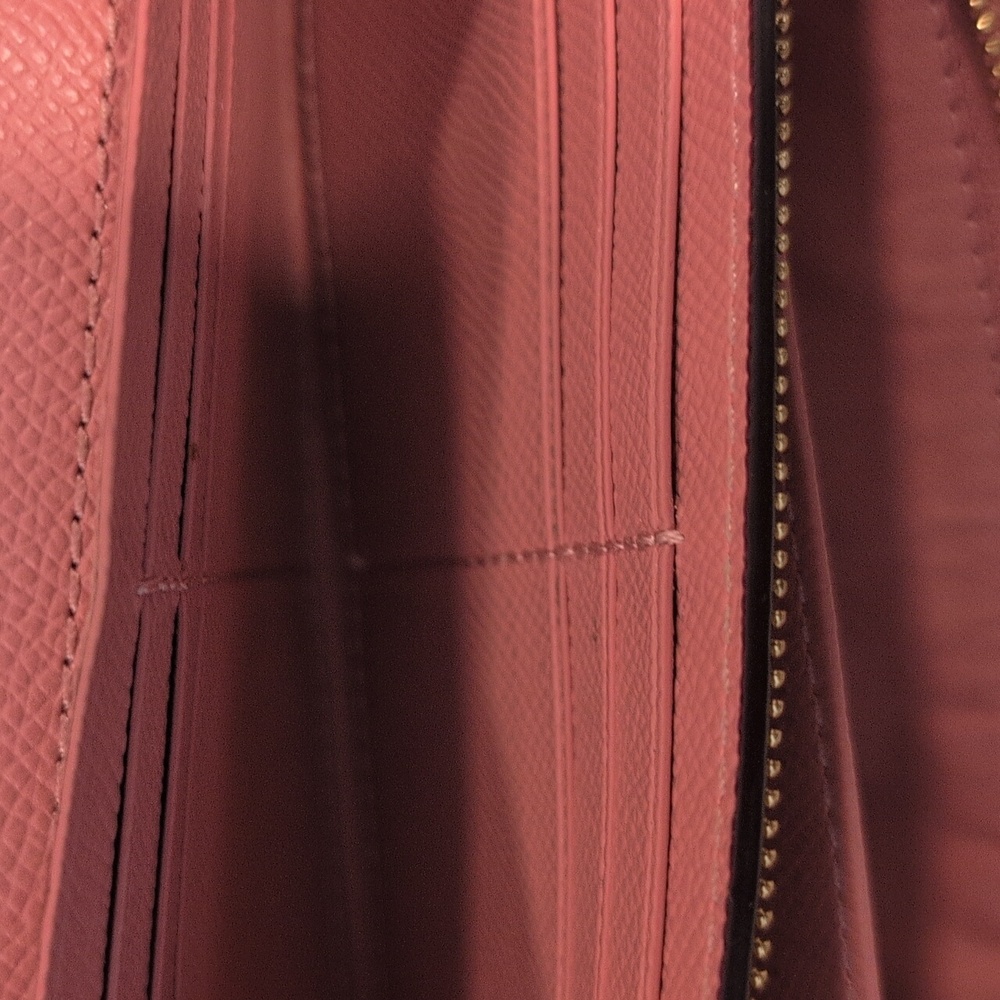 Coach Long Wallet. Salmon Color  Saffiano Leather With Gold Hardware. - Picture 7 of 11